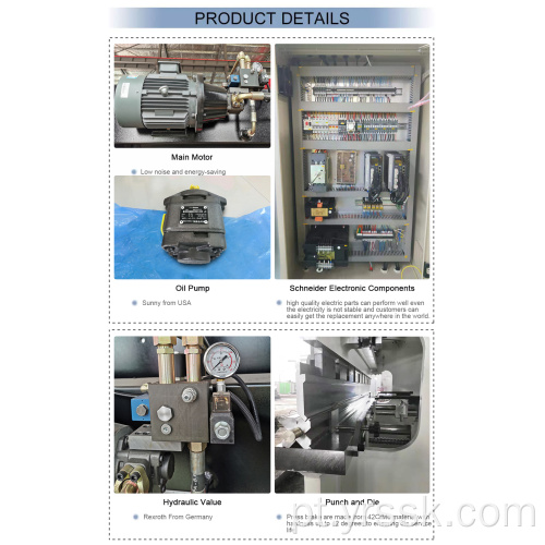 WC67Y125T2500MM Folha de aço inoxidável CNC Break Manual Pressione Freio